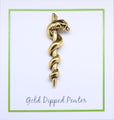 Rod of Asclepius Gold Lapel Pin