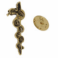 Rod of Asclepius Gold Lapel Pin