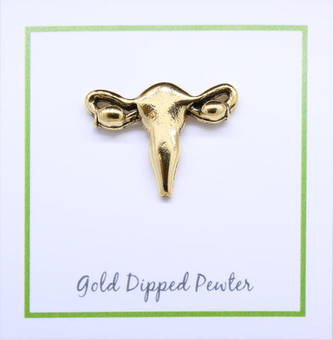 Uterus Gold Lapel Pin