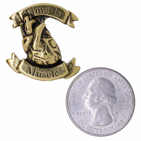 Time is Muscle Heart Attack Awareness Gold Lapel Pin