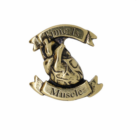Time is Muscle Heart Attack Awareness Gold Lapel Pin