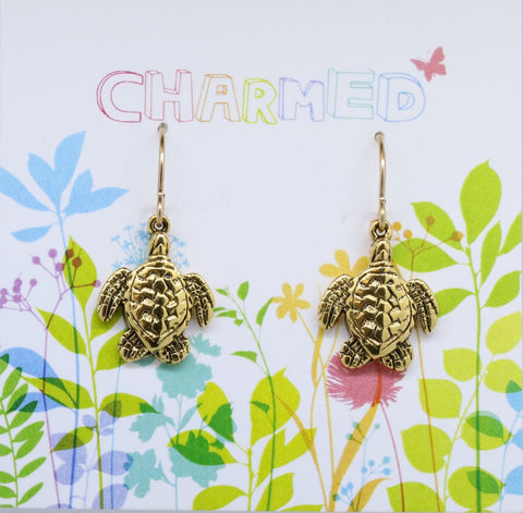 Sea Turtle Charmed Earrings