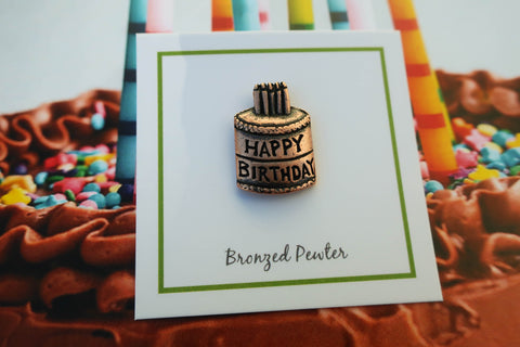 Birthday Cake Copper Lapel Pin