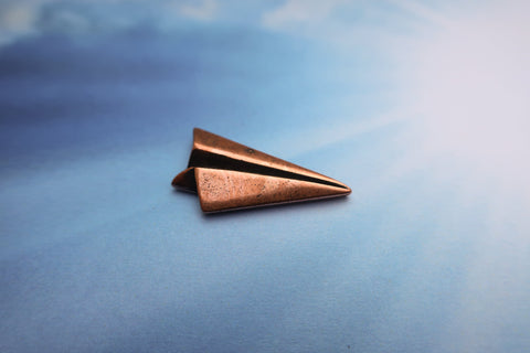 Paper Airplane Copper Lapel Pin