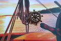 Ship's Wheel Copper Lapel Pin