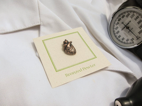 Human Heart Copper Lapel Pin