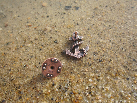 Anchor Copper Lapel Pin