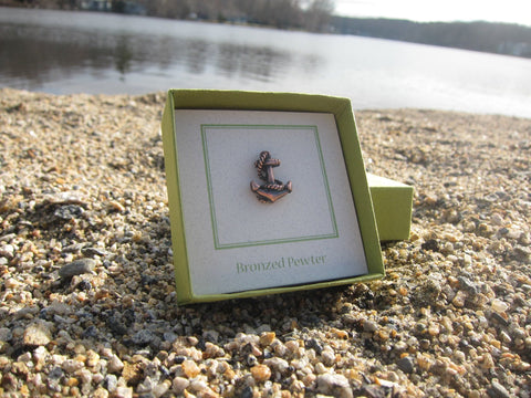 Anchor Copper Lapel Pin