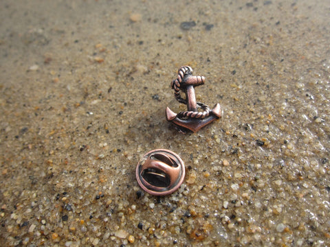 Anchor Copper Lapel Pin
