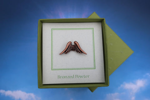 Angel Wings Copper Lapel Pin