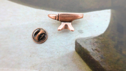 Anvil Copper Lapel Pin