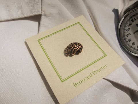 Brain Copper Lapel Pin