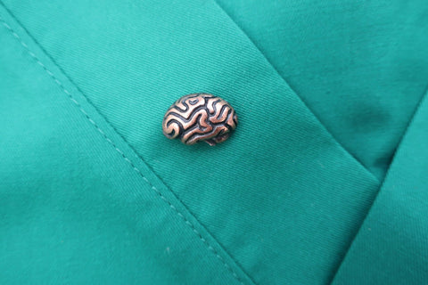 Brain Copper Lapel Pin