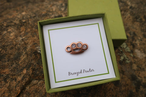 Brass Knuckles Copper Lapel Pin