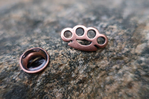 Brass Knuckles Copper Lapel Pin