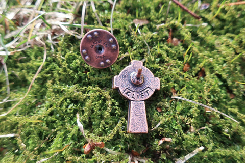 Celtic Cross Copper Lapel Pin
