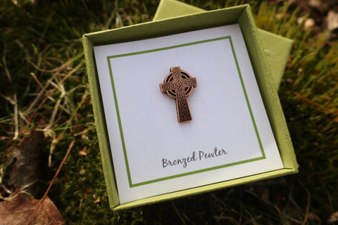 Celtic Cross Copper Lapel Pin