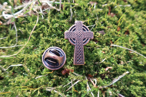 Celtic Cross Copper Lapel Pin