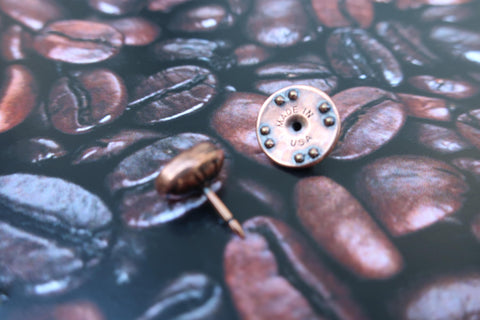 Coffee Bean Copper Lapel Pin