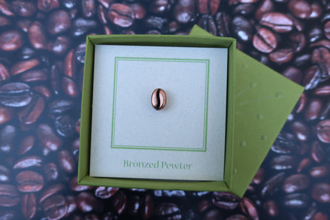 Coffee Bean Copper Lapel Pin
