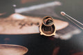 Drum with Drum Sticks Copper Lapel Pin