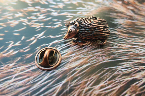 Hedgehog Copper Lapel Pin