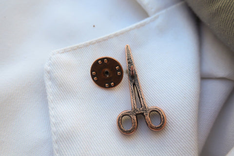 Hemostat Copper Lapel Pin