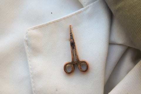Hemostat Copper Lapel Pin