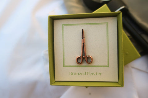 Hemostat Copper Lapel Pin