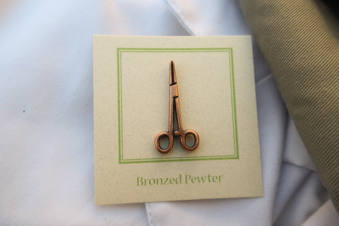 Hemostat Copper Lapel Pin