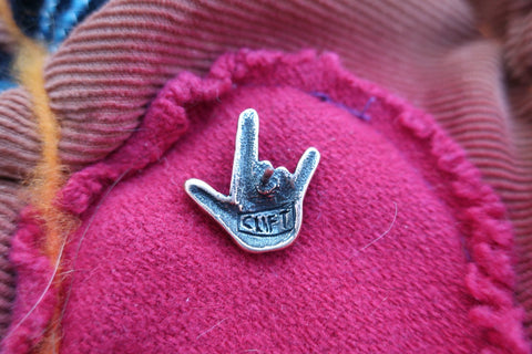 'I Love You' Copper Lapel Pin
