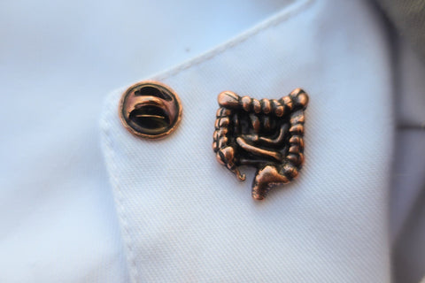 Intestines Copper Lapel Pin