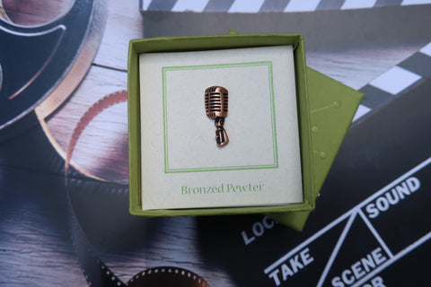 Microphone Copper Lapel Pin