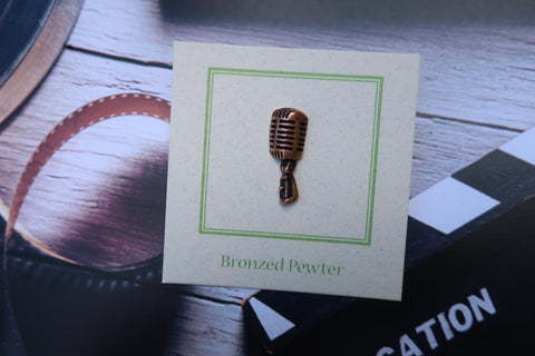 Microphone Copper Lapel Pin