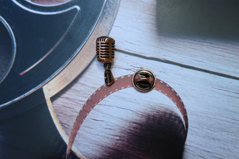 Microphone Copper Lapel Pin