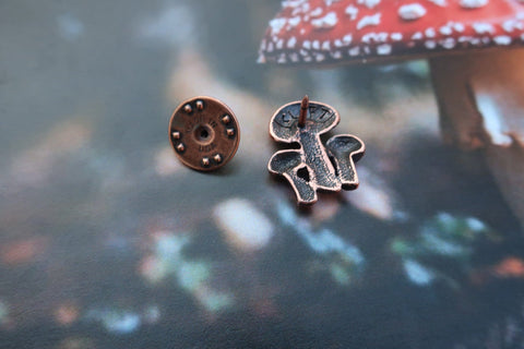 Mushrooms Copper Lapel Pin