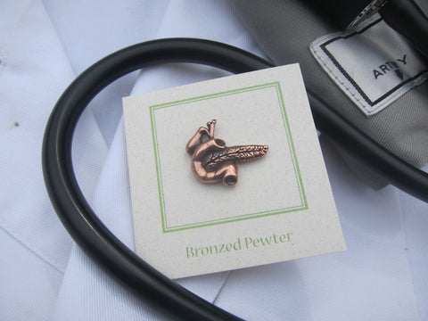 Pancreas Copper Lapel Pin