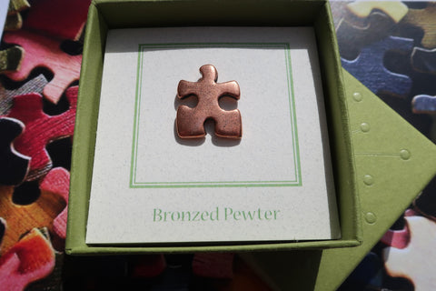 Puzzle Piece Copper Lapel Pin