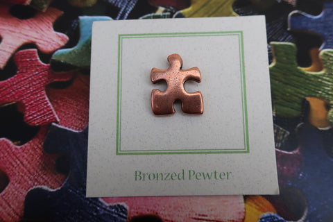 Puzzle Piece Copper Lapel Pin