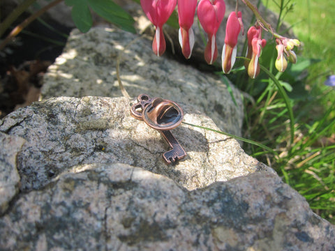 Skeleton Key Copper Lapel Pin
