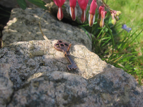Skeleton Key Copper Lapel Pin