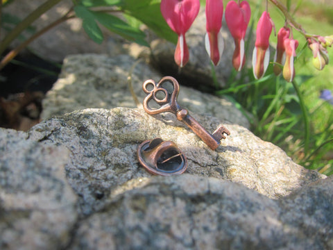 Skeleton Key Copper Lapel Pin