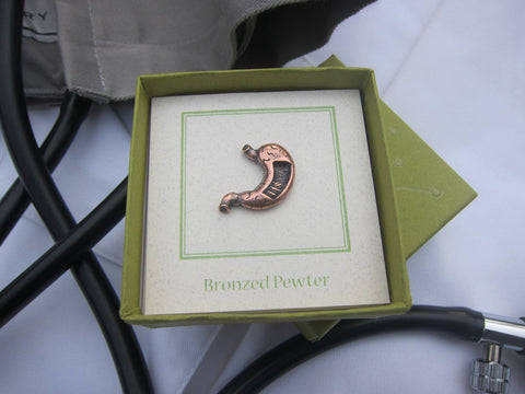 Stomach Copper Lapel Pin
