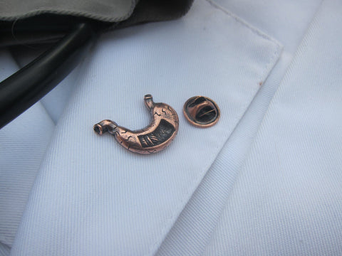 Stomach Copper Lapel Pin