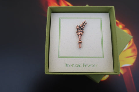 Torch Copper Lapel Pin