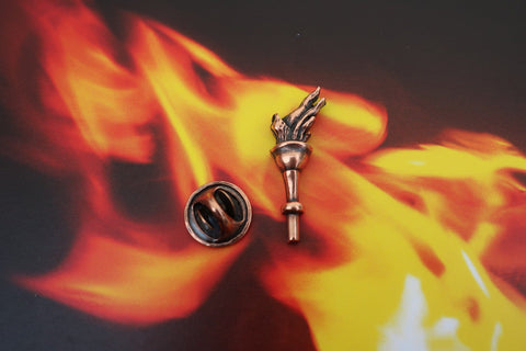 Torch Copper Lapel Pin