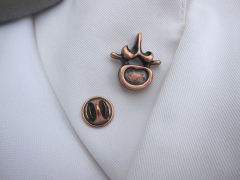 Vertebra Copper Lapel Pin