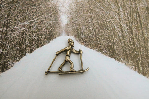 Cross Country Skier Lapel Pin