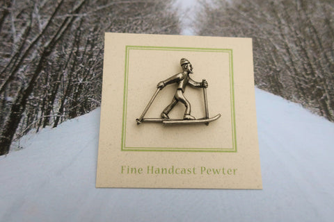 Cross Country Skier Lapel Pin