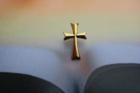 Cross Gold Lapel Pin